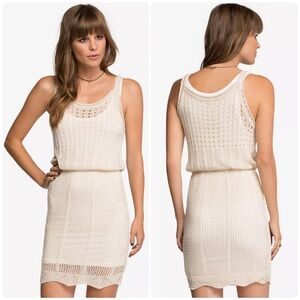 NEW POL Open Knit Crochet Tank Dress Swim Cover